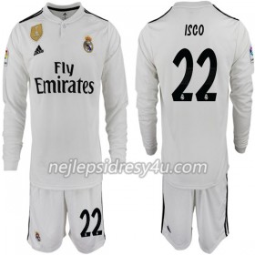 Fotbalový Dres Real Madrid ISCO 22 Dětské Domácí 2018/19 Dlouhý Rukáv